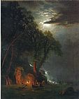 Albert Bierstadt Canvas Paintings - Campfire Site Yosemite